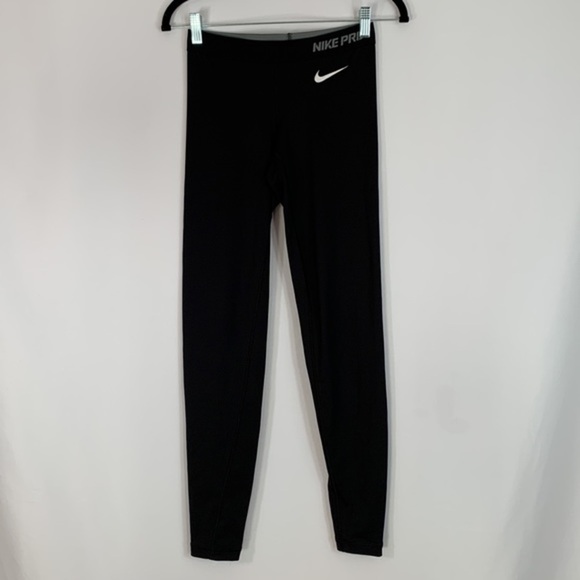 Nike Pro Dri-Fit Black Athletic Leggings - Picture 1 of 7